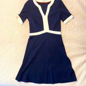Boden navy and white dress. Size 6